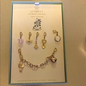 Atterri Gold and Silver Charm Bracelet